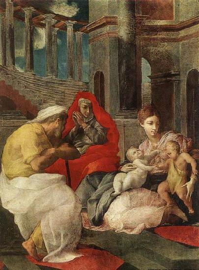 Francesco Primaticcio The Holy Family with Sts Elisabeth and John the Baptist Spain oil painting art